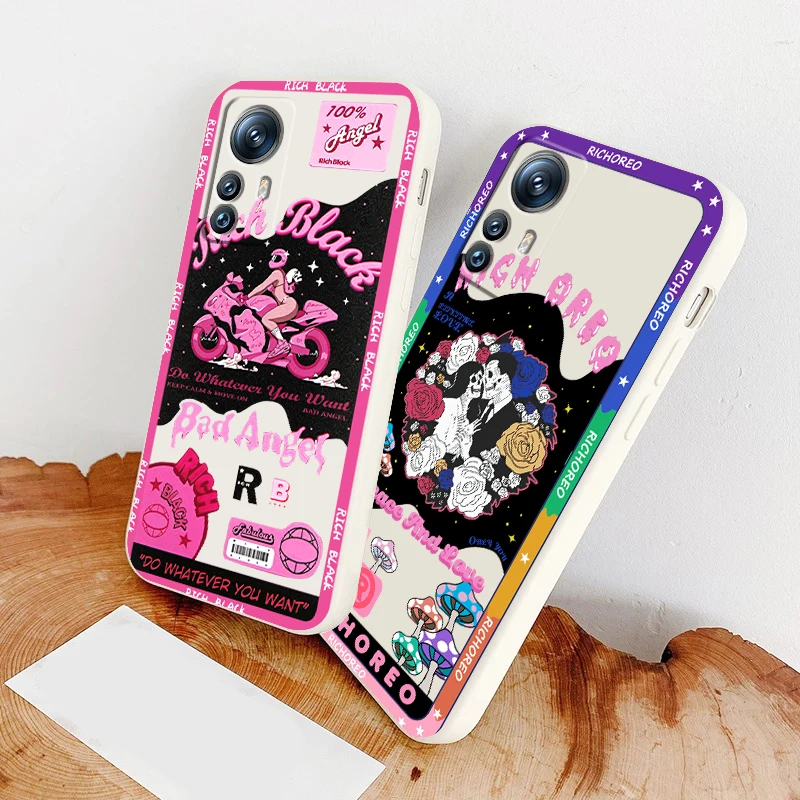 

Luxury Girl Skull Art Cool Phone Case For Xiaomi Mi 12S 12 12X 11i 11T 11 10 10S 10T 9 Pro Lite Ultra 5G Liquid Rope TPU Cover