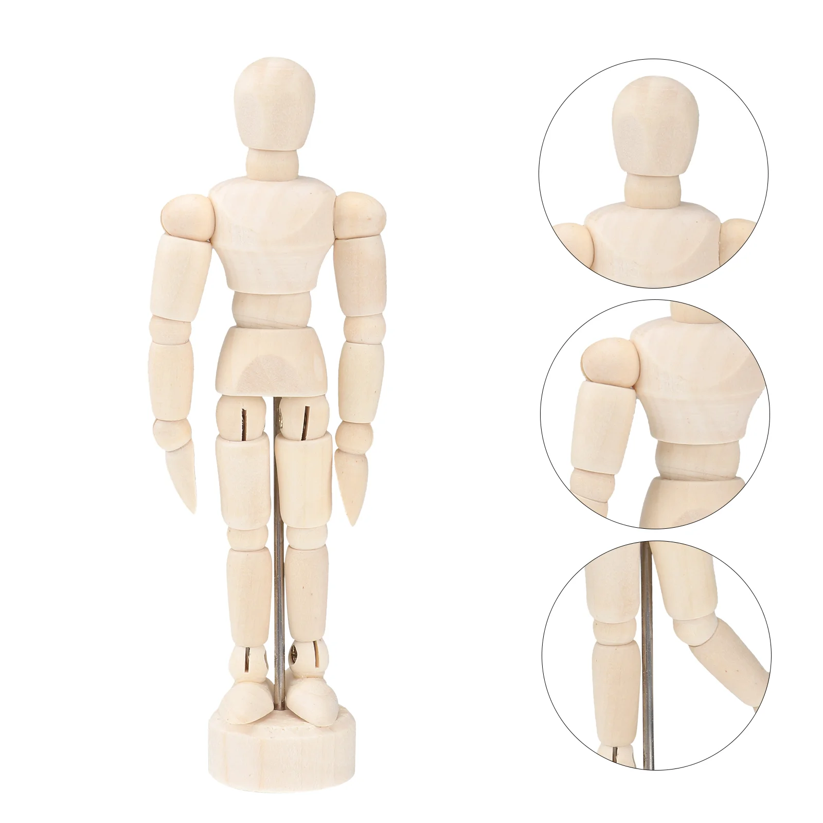 

3pcs Wooden Human Figures Artist Drawing Manikin Articulated Mannequin Human Mannequin Base for Sketching Painting Drawing