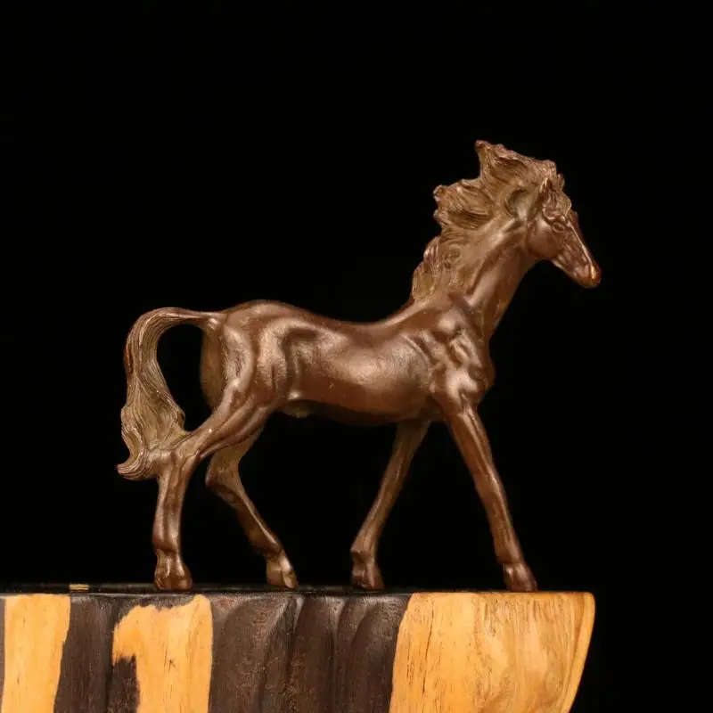 

Твердая фиолетовая латунная маленькая статуя военной лошади, винтажное настольное украшение, статуэтки зодиака, миниатюры, чай, домашний питомец, украшения, ремесла