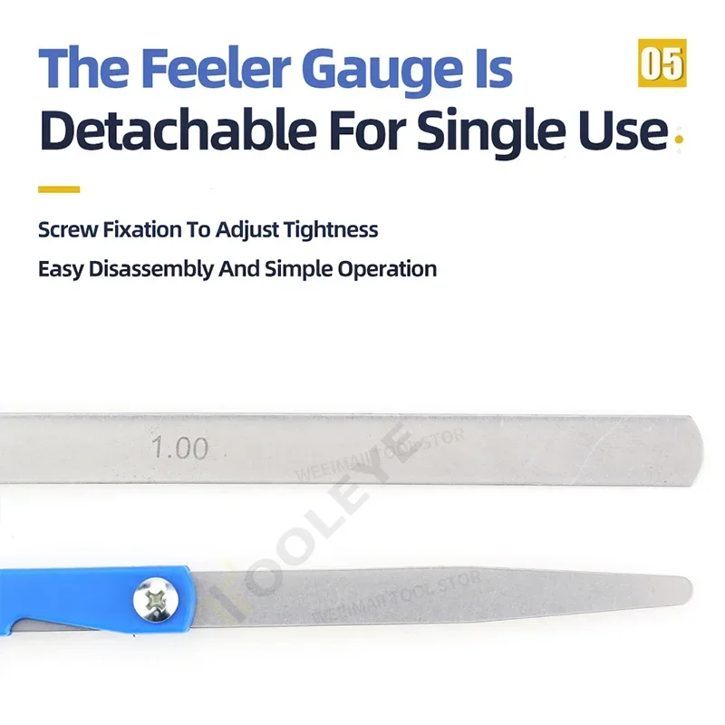100B17 Feeler Gauge Metric Size 0.02-1mm Thickness Gauge Set Valves Foliage of Valves Spark Plug Gap For Measurement Probe Gap feeler gauge