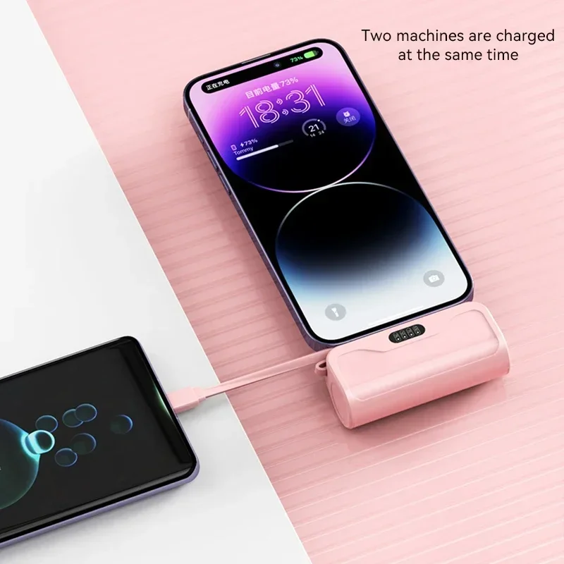 대용량 휴대용 고속 충전 전원 비상 외장 배터리, 10000mAh 캡슐 미니 보조배터리, 아이폰 C타입 나노, 신제품