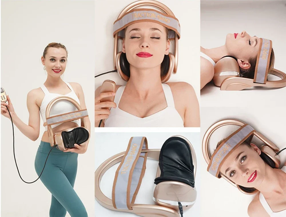 Electric Neck Massager Vibration Masssge Pillow Air Compression Kneading Heating Massager Neck Stretcher Cervical relieve Pain