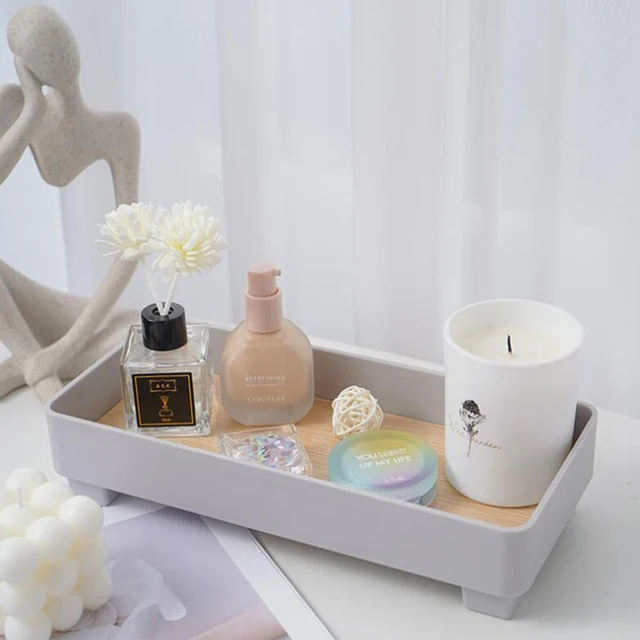 Új Dekoráció Kerek Tároló Tálca Otthoni Modern Dekoratív Tálcák Szervező Doboz Asztal Váza Aromaterápiás Állvány Gyertyatartó - Image 6