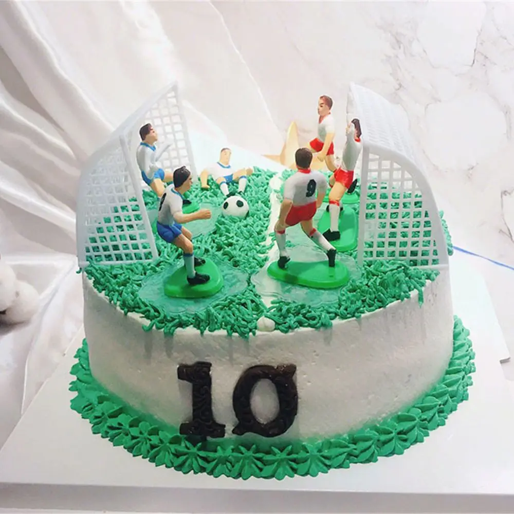 9 pçs/set futebol jogo bolo topper festa de aniversário decorações do bolo  de futebol crianças menino pé bola brinquedos de festa suprimentos -  AliExpress