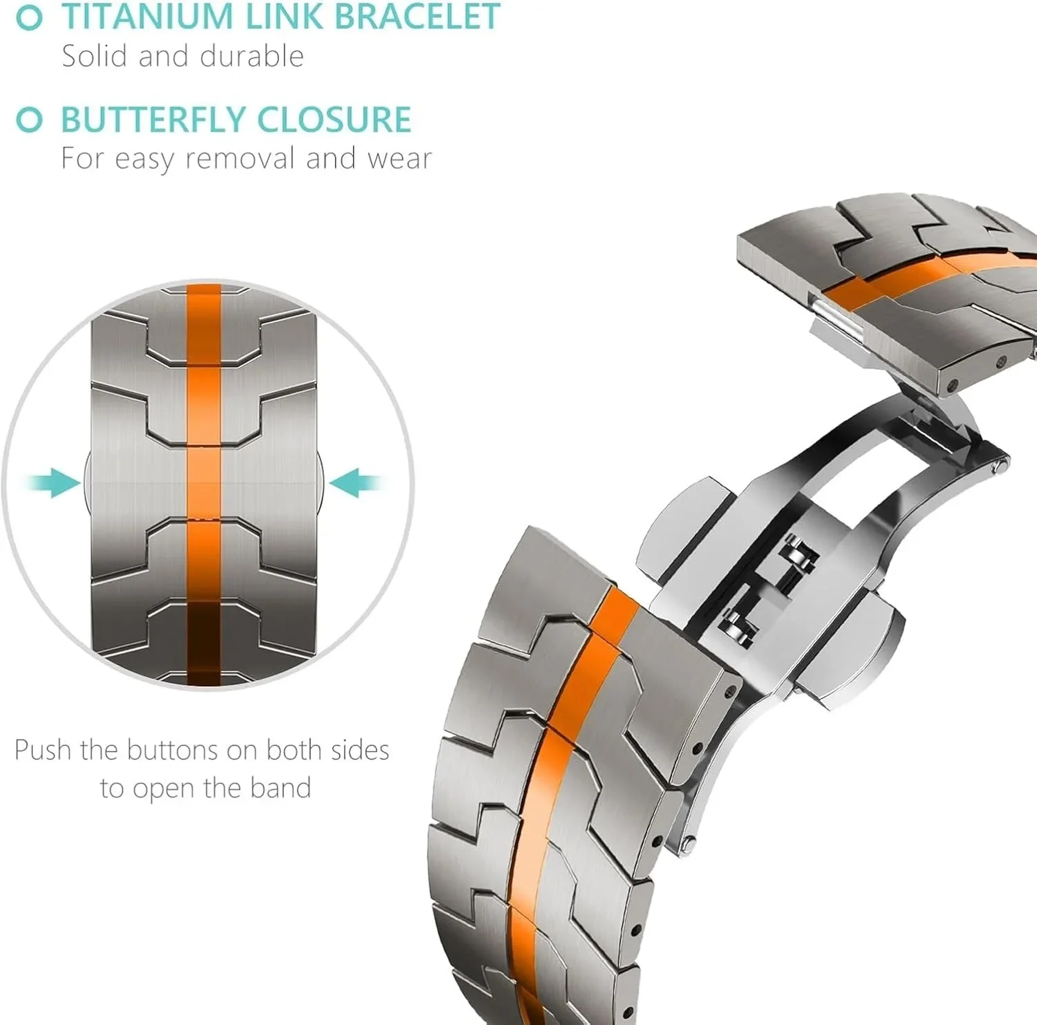 Luxury Titanium Metal Band for Men - Premium Watch Bracelet Strap