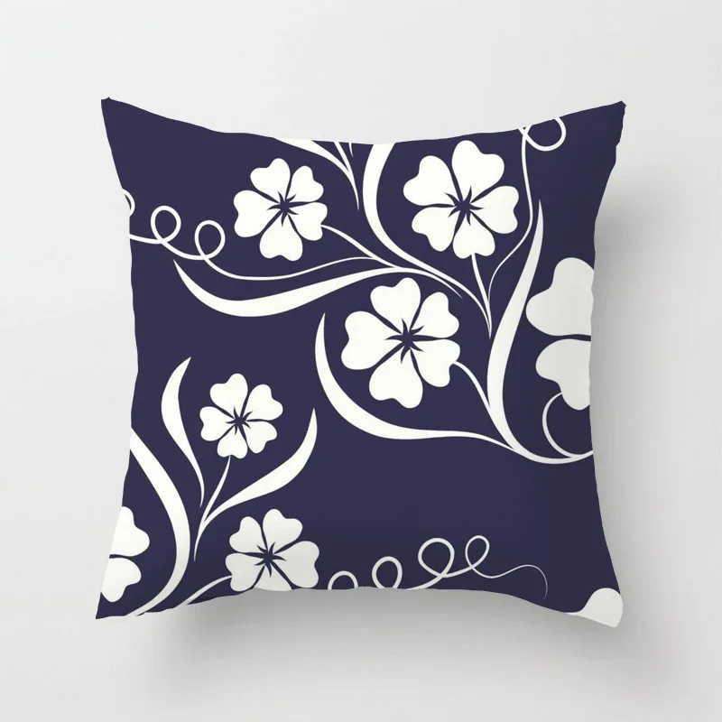 

Синяя Геометрическая наволочка с геометрическим рисунком, маленькая наволочка, квадратная наволочка для дивана, 45 см x 45 см