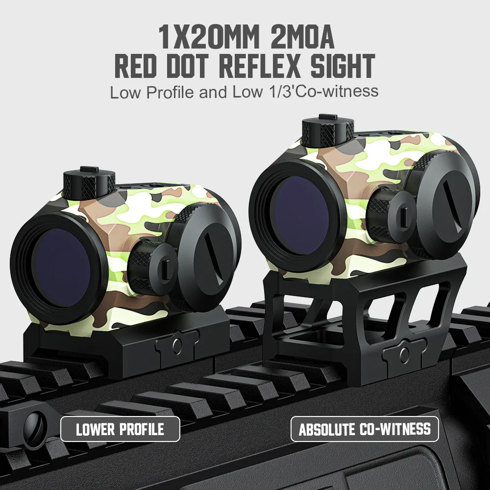 2 MOA Red Dot Sight 1X20mm Optics Scope with Riser Mount for Rifle Hunting-Red Dot Sight with Riser