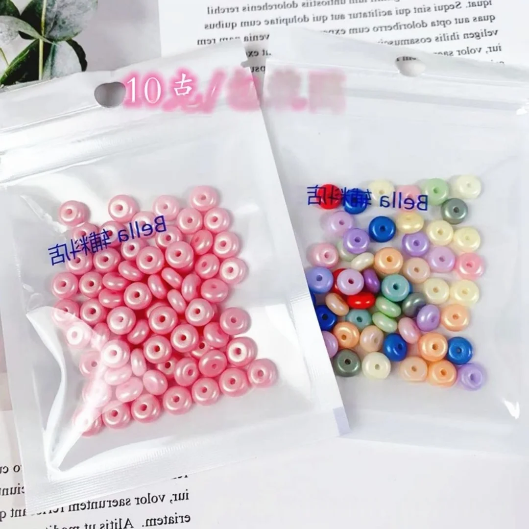 3x6mm 모조 진주색 유리 주판 구슬, 휠 비즈, 안전 버클, 수제 DIY 비즈, 루즈 비즈, 마카롱