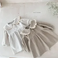 Mädchen Cord Kleid mit Weißem Kragen