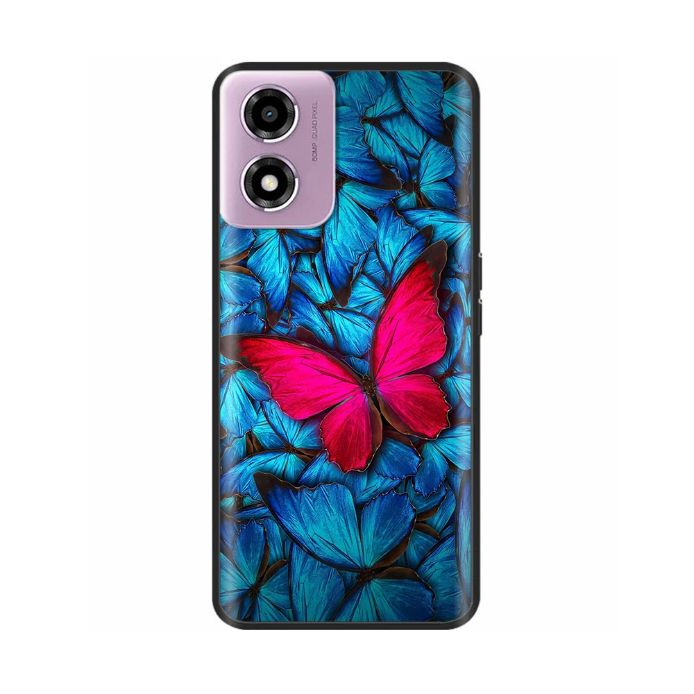 Motorola Moto E14 Soft TPU Silicone Protective Back Cover with Printed Design