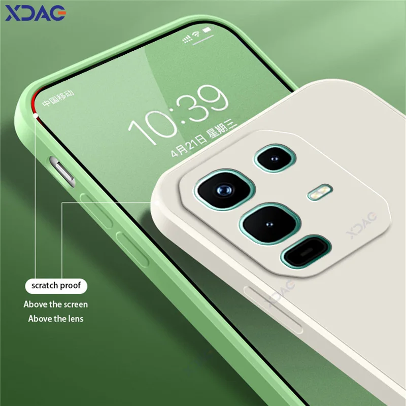 Luxury Candy Cellphone Case with Camera Protector - Soft Square Liquid Silicone Armor Coque