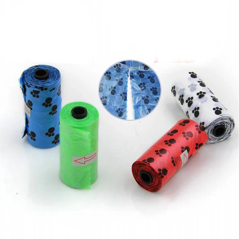 10Roll/150PCS Degradable Pet Dog Waste Poop Bag Printing Doggy Bag Pet Waste Clean Poop Bags Multi Color pet accessories dog poop bags pet supplies