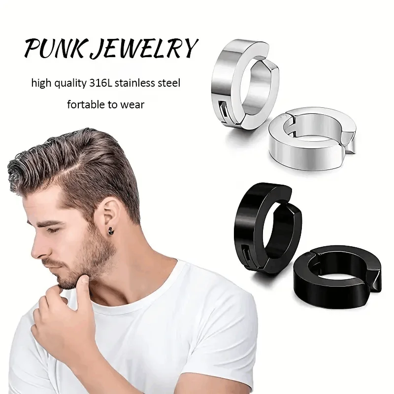 2-12 Pair Punk Men's Fashion Cross Magnet Stainless Steel Ear Studs and Earrings Set stud earrings ear accessories magnetic earrings