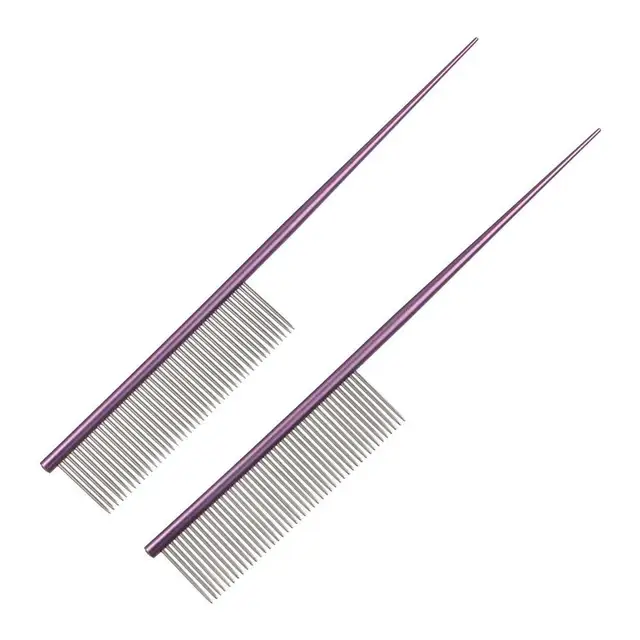 Practical Stainless Steel Pet Flea Comb Non-rust Dense Tooth Dog Grooming Comb Colorful Pet Hair Comb for Dogs Puppy Cats 5