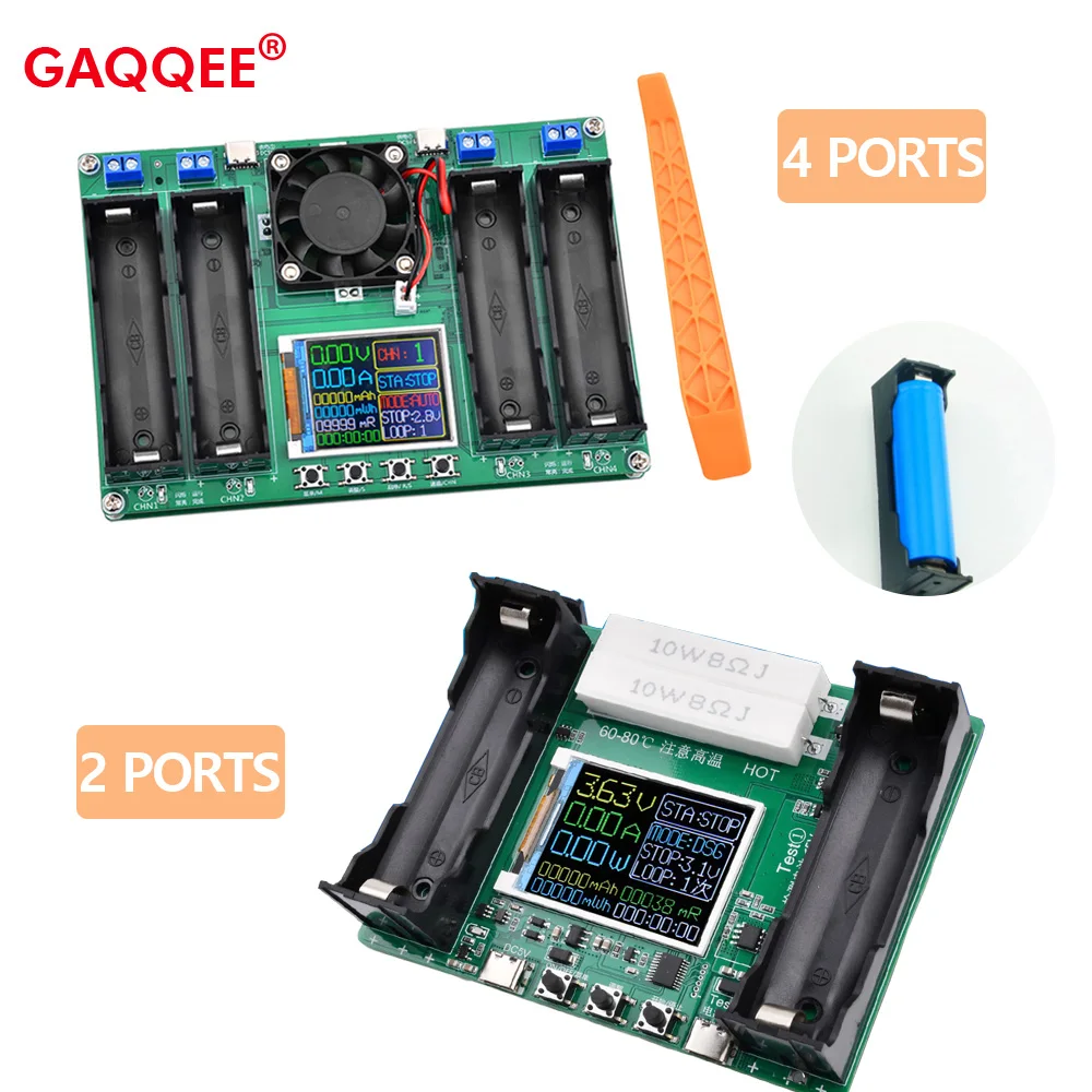 

2/4 Ports 18650 Battery Capacity Type-C Tester Module MAh MWh Digital Display Lithium Battery Measurement Power Detector Tester