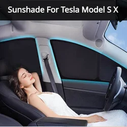 For Tesla Model S X Side Window Sunshade Front Rear Windshield Gear Heat Insulation Privacy Curtain Outdoor Whole Car Shading