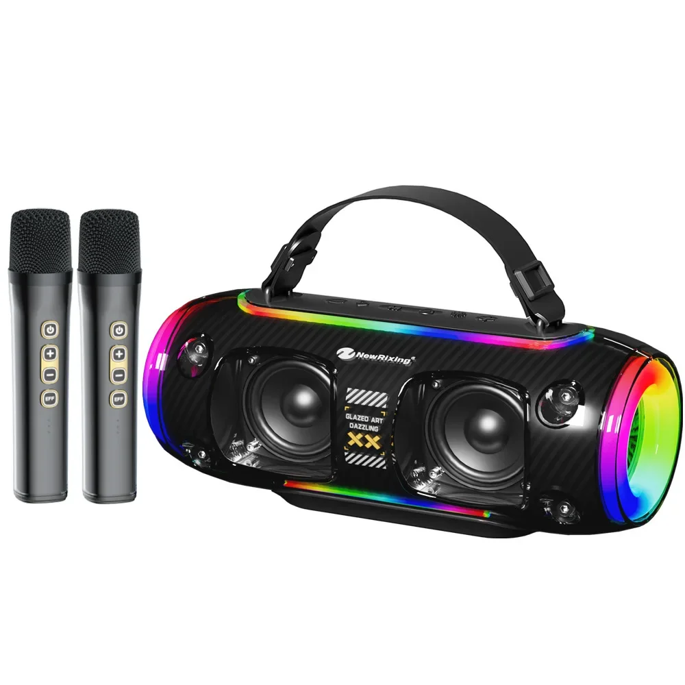 

Portable RGB Light Rhythm Subwoofer TWS Stereo Party Bluetooth Speaker Wireless Microphone Karaoke Music Center USB Caixa De Som