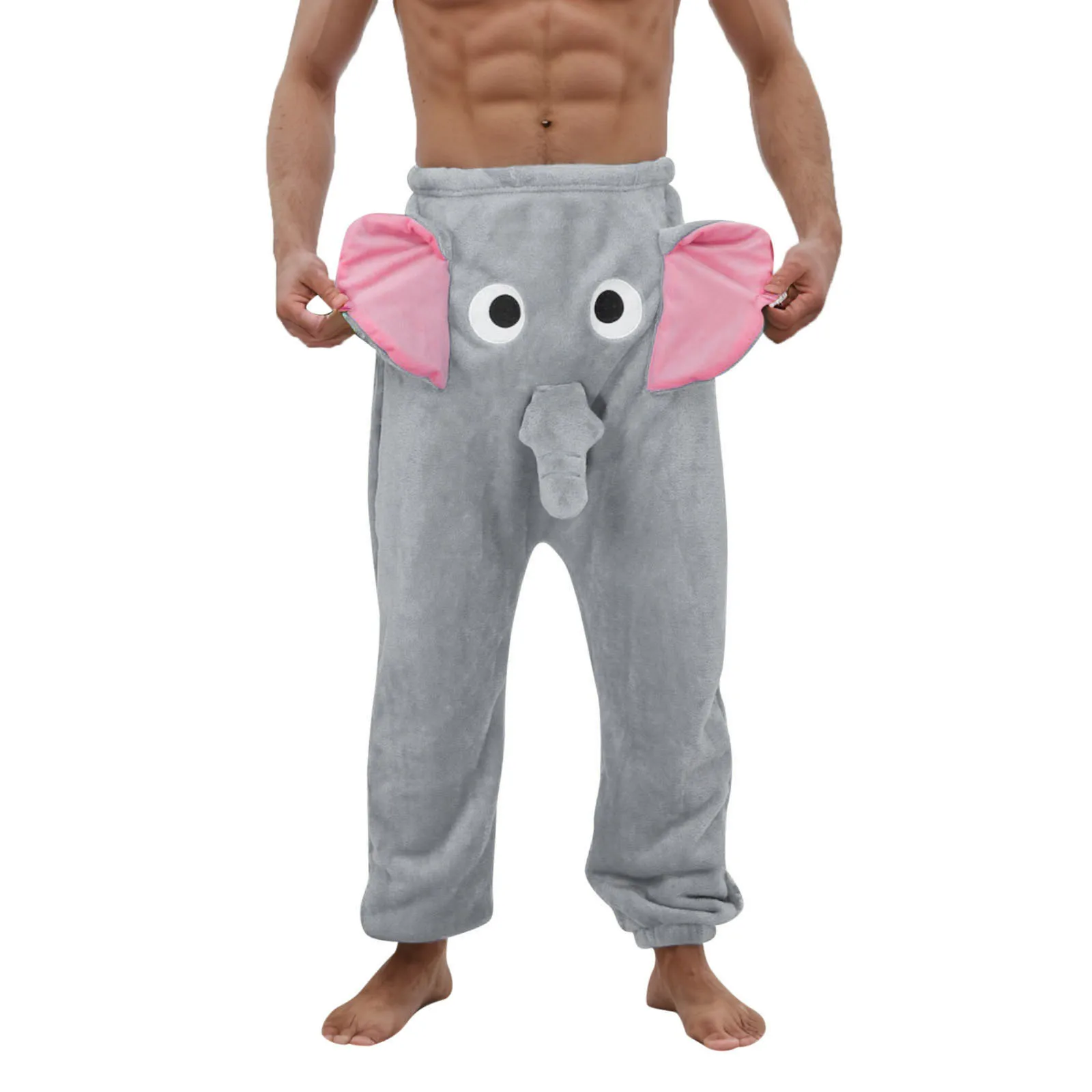 Men's Pajama Pants Funny Elephant Boxer Novelty Shorts Humorous Underwear Prank Gift For Men Sleep Warm Strange Pajama Bottoms