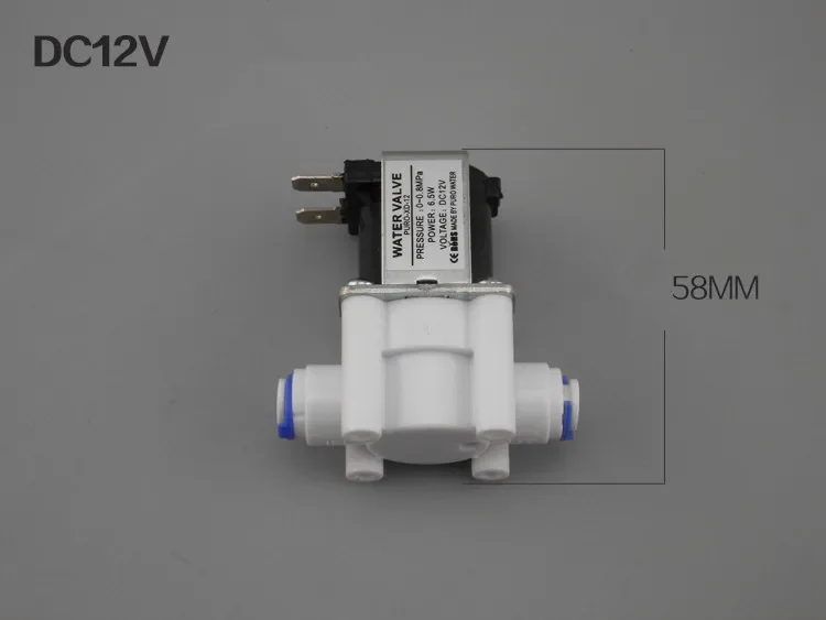 Electric Plastic Solenoid Valve 12V Normal Close 1/4" 3/8" Hose Pipe Quick Conntection RO Water Reverse Osmosis System
