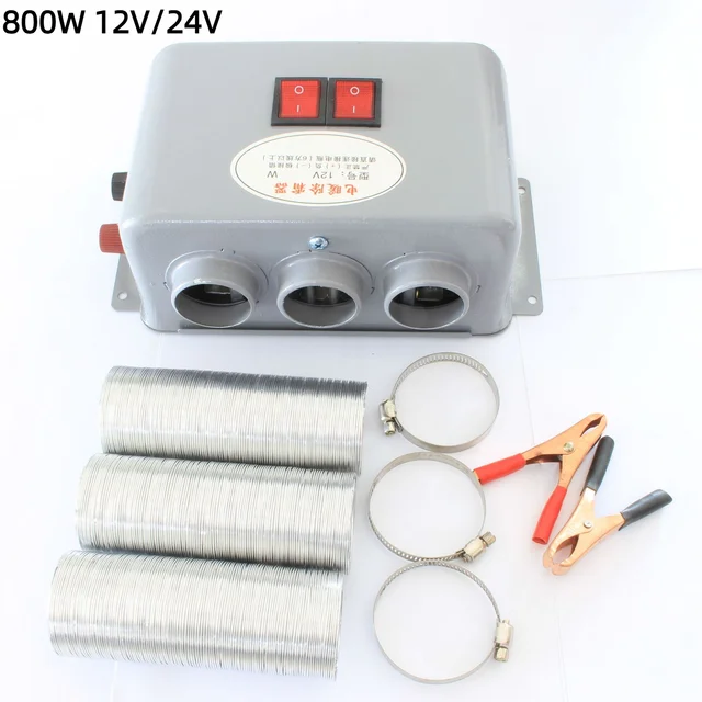 Chauffage électrique pour voiture, 12V, 24V, 800W, ventilateur de refroidissement, sèche-linge électrique Portable, désembuage, désembuage, dégivreur, camions, bateau 1
