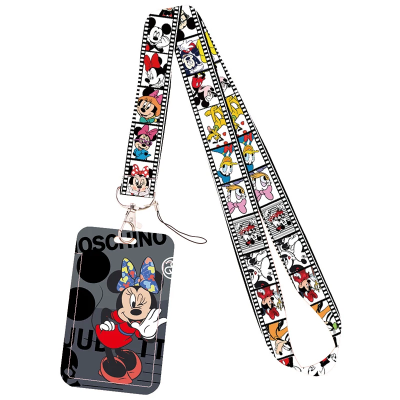 Vertical Card Holder Disney Mickey MouseDaisy Duck Certificate Holder Neck Strap Keychain ID Access Rope Strap 4