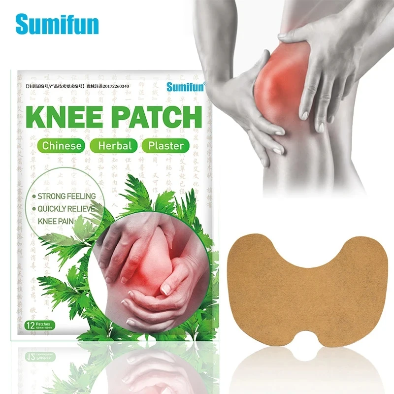 12pcs Sumifun Knee Plaster Sticker Wormwood Extract Knee Joint Ache Pain Relieving Rheumatoid Arthritis Sprains Patch K04601 pain relief patch