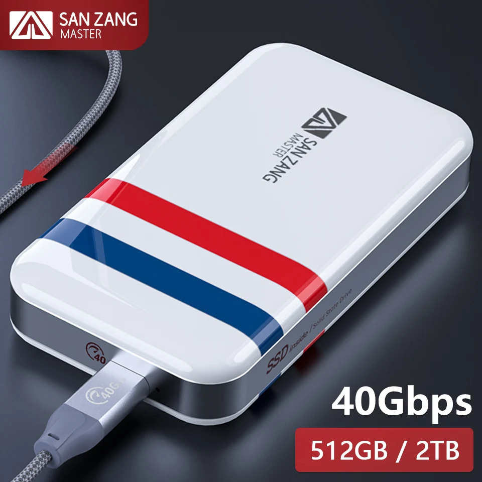 

SANZANG Portable SSD External Solid State Drive 1 TB 512 GB USB 4.0 Type C Hard Disk 1TB 512GB PSSD for Xbox Laptop PC Notebook