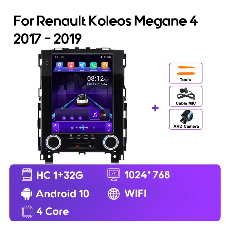 thumbnail image 1 of QSZN para Renault Megane 4 Samsung Koleos SM6 Talisman 2017-2019 Radio de coche Android 13 Reproductor de vídeo multimedia GPS CarPlay Auto 4G, 1 of 5