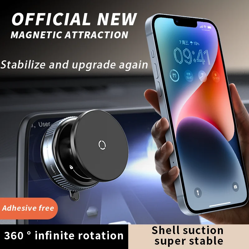 Intelligent Car Mount Mobile Phone Holder Magnetic Black Technology Universal Adsorption Bracket Vacuum Adsorption Stable