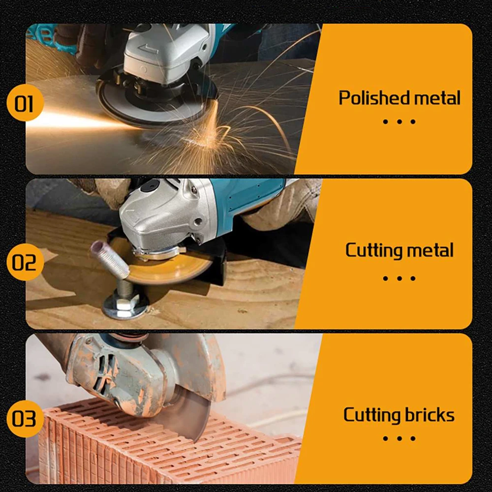 18V 125MM Brushless Angle Grinder Cordless Angle Grinder 4 Gears Variable Grinding Machine Cutting Woodworking Power Tool 5