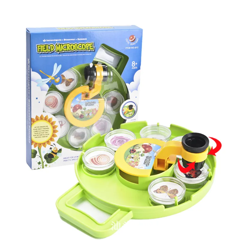 New Sunshine Children'S Vision Microscope Esperimento Di Esplorazione Scientifica Sussidi Didattici Insect Plant Microscope Observer