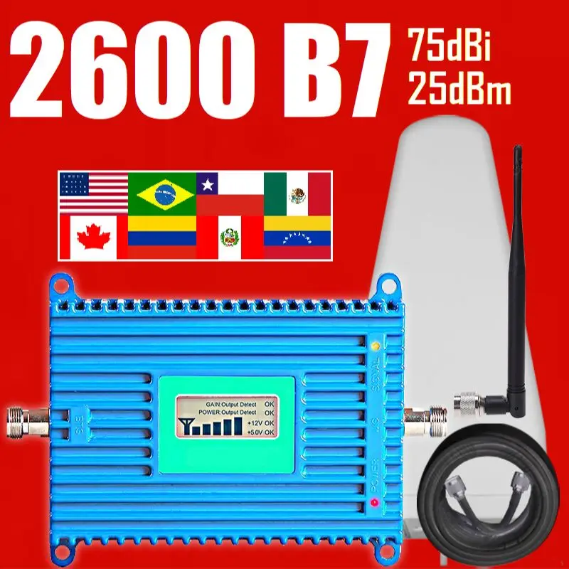 Купить B7 2600MHz Power 75dB Signal Booster cellular 4G Mobile signal Amplifier 2G 3G 5G Cellphone Repeater brazil new low price  | Отзывы и видеообзор (1005003909295383)