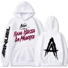 Spring and Autumn Hooded Anuel AA Real Hasta La Muerte Printed Sweatshirt Streetwear Rapper Loose Pullover Casual Hooded Top1 1