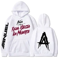 Spring and Autumn Hooded Anuel AA Real Hasta La Muerte Printed Sweatshirt Streetwear Rapper Loose Pullover Casual Hooded Top1 1