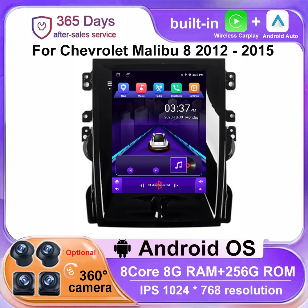 

WIFI 4G Carplay Auto Android 14 9.7'' For Chevrolet Malibu 8 2012 - 2015 Car Radio Multimedia Video Player GPS Navigation Stereo