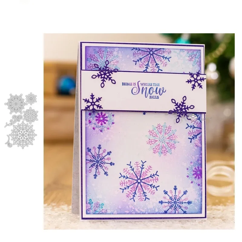 Mmao Crafts Metall- und Stahl-Stanzformen, neue Schneeflockendekoration, Scrapbooking, Papier/Fotokarten, Prägestempel