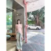 High Waist Bell Bottom Elastic Lace Patchwork Girls Jeans Women's New 2025 Light Color Slimming Butt Lifting Flared Pants