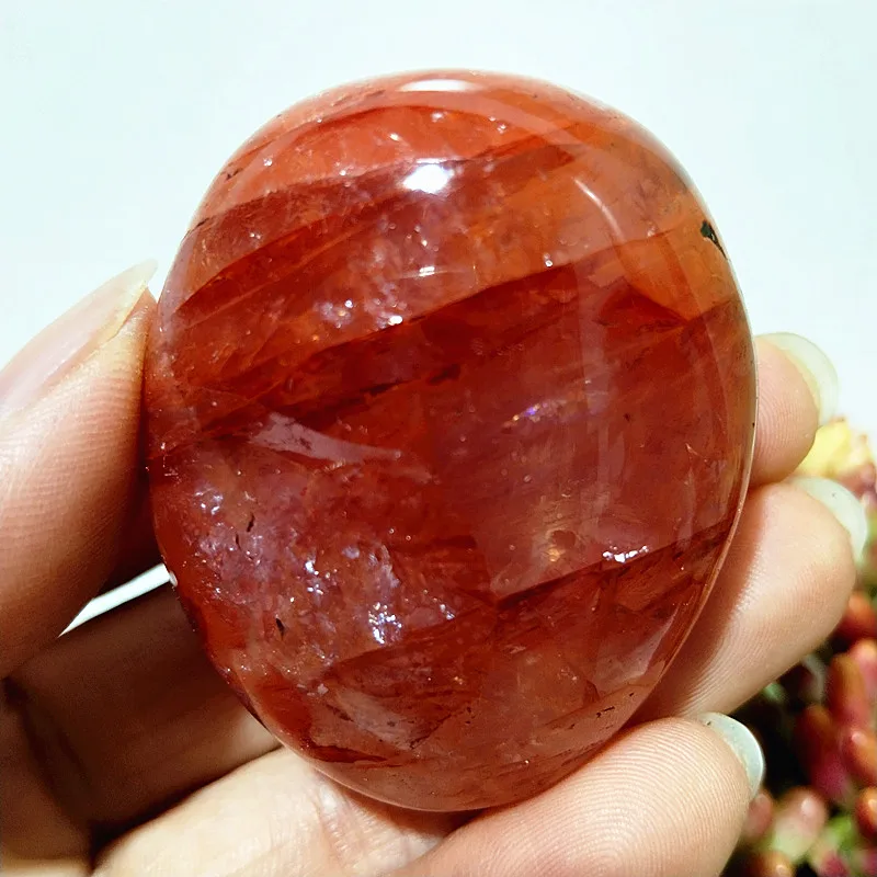 high quality Natural Stone Red Hematoid quartz Crystal palm Meditate And Chakra Healing Feng Shui Crystal Home Decoration 5