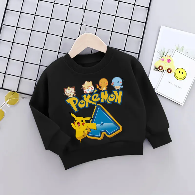 

Pokemon Letter A B C Children Sweatshirts Pullover Kawaii Pikachu Anime Cartoons Casual Clothes Girl Boy Kids Fashion Sportswear