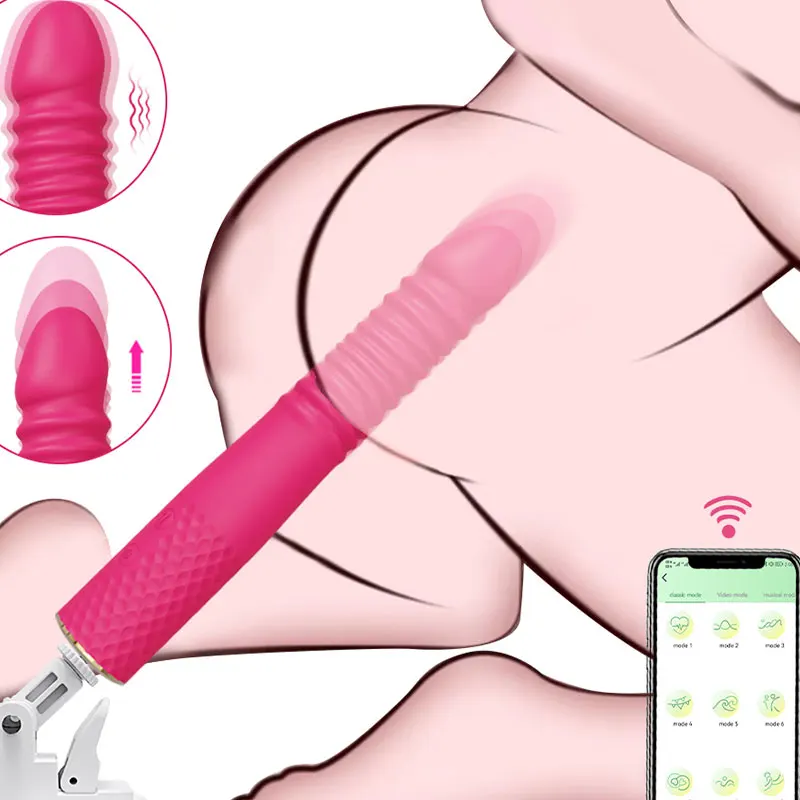 Automatischer Teleskop-Stoß, realistischer Dildo-Vibrator für Frauen, G-Punkt, Stimulation der Klitoris, Sexspielzeug für Frauen, Sexmaschine 1