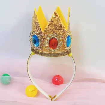 Pesca Cosplay Principessa Corona Fascia Custome Fotografia Puntelli Ragazze Halloween Carnevale Festa Ruolo Vestito Copricapi Accessori