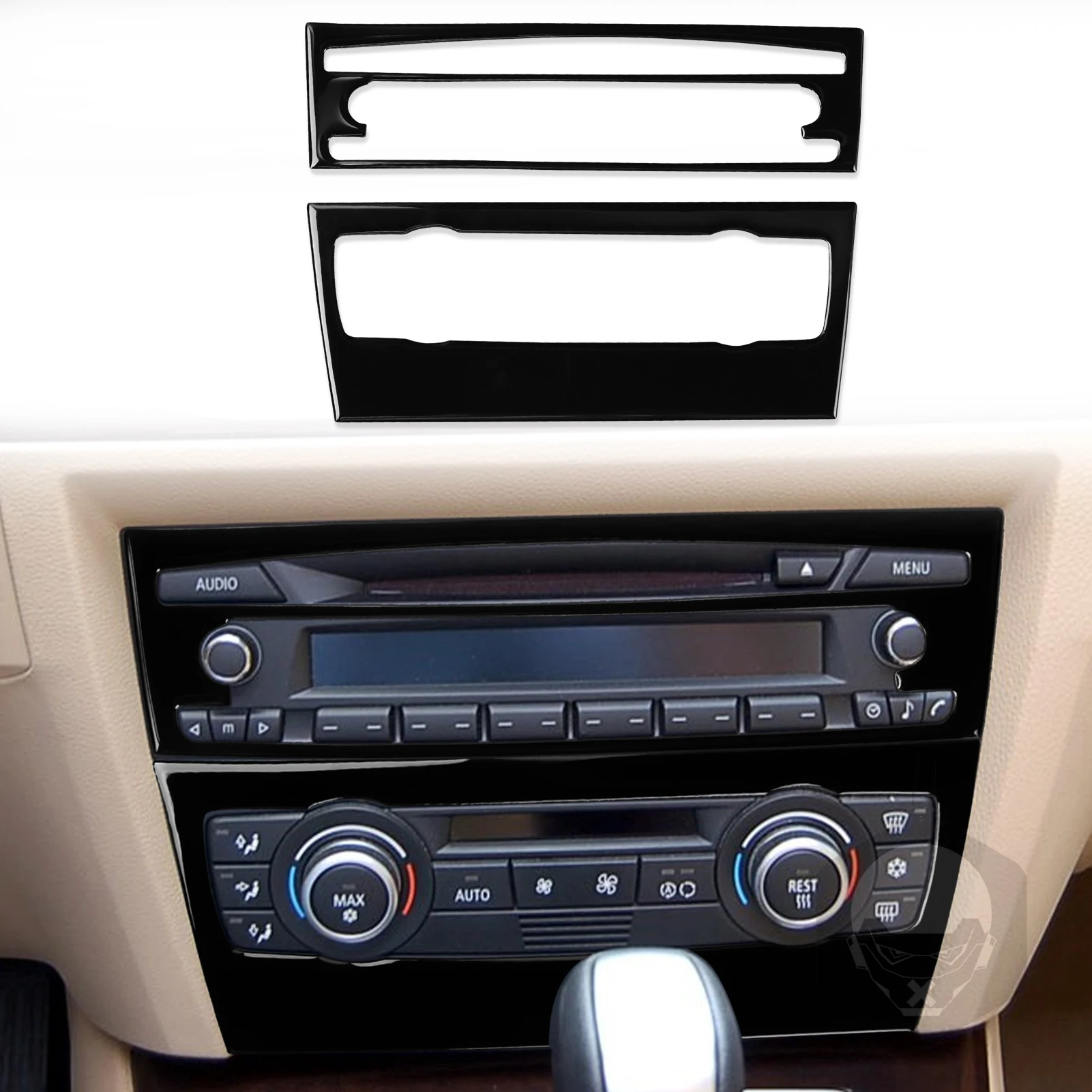 Voor BMW 1 Serie 3 Serie E87 E90 E92 2004-2012 Auto Stuurwiel Decoratie Cover Trim Frame Sticker Auto accessoires (Style2 Mat zwart