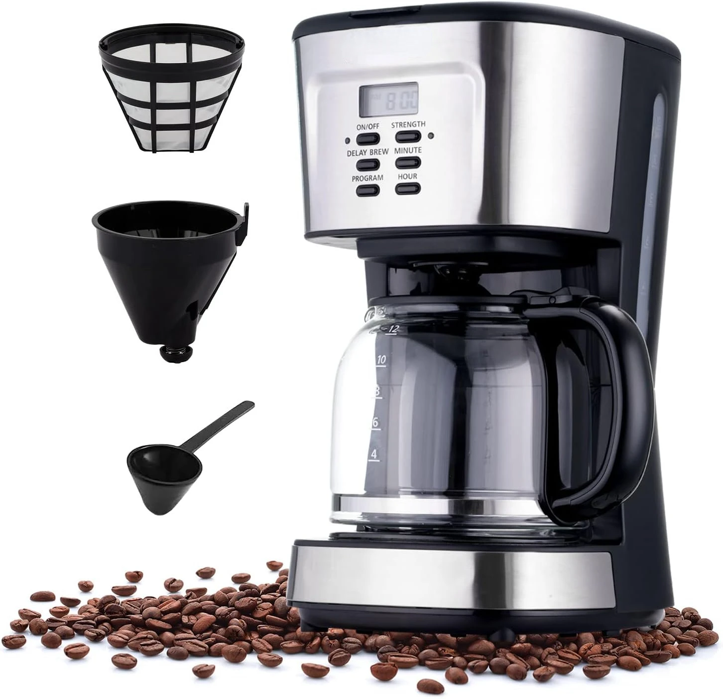 

Cup Thermal Coffee Maker, Programmable Small Coffee Maker with Glass Carafe and Filter, Dirp Coffee Maker Coffee Pot Machine, Ke