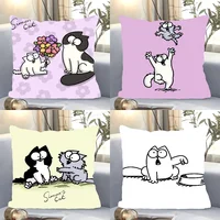 Cartoon S-Simons-Cat Cute Pillow Case Square Pillow Bedroom Sofa Leisure Comfort Cushion Car Living Room Home Decoration 40X40 1