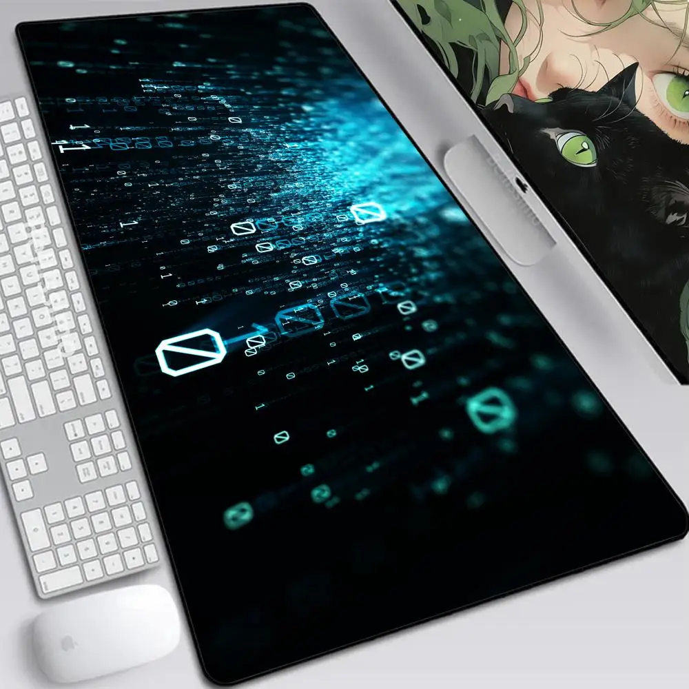 

Matrix binary code mouse pad Bureau 900x400 XXL large teclado thickened desk digital era evolution pad rubber kawaii mouse pad