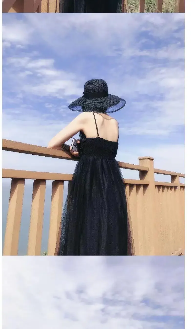 Women's Wide Brim Foldable Straw Sun Hat Uv Protection Beach Cap_voghion.com
