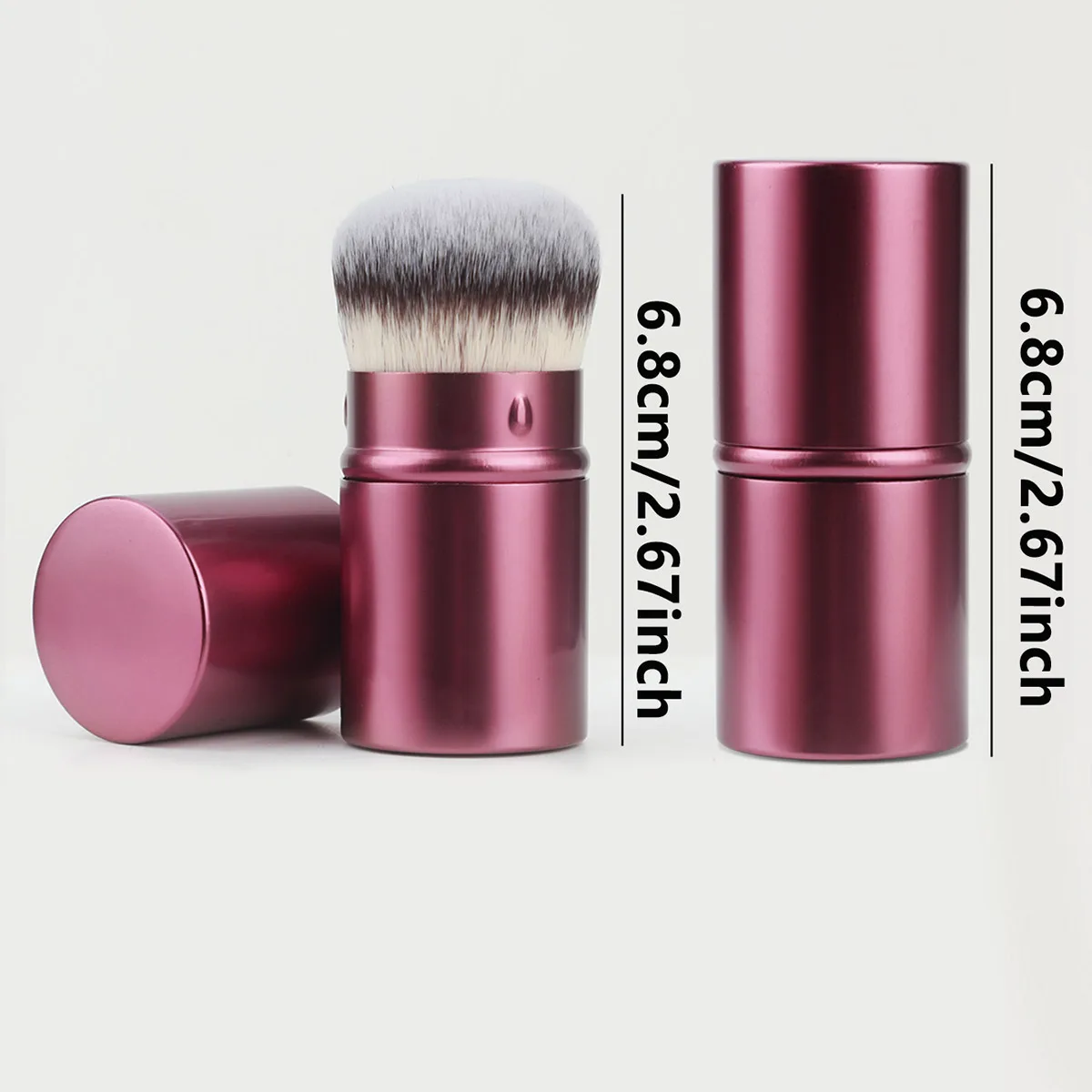 Retractable Kabuki Foundation Brush Travel Portable Multifunctional Makeup Brush For Liquid, Cream And Flawless Powder Cosmetics 3