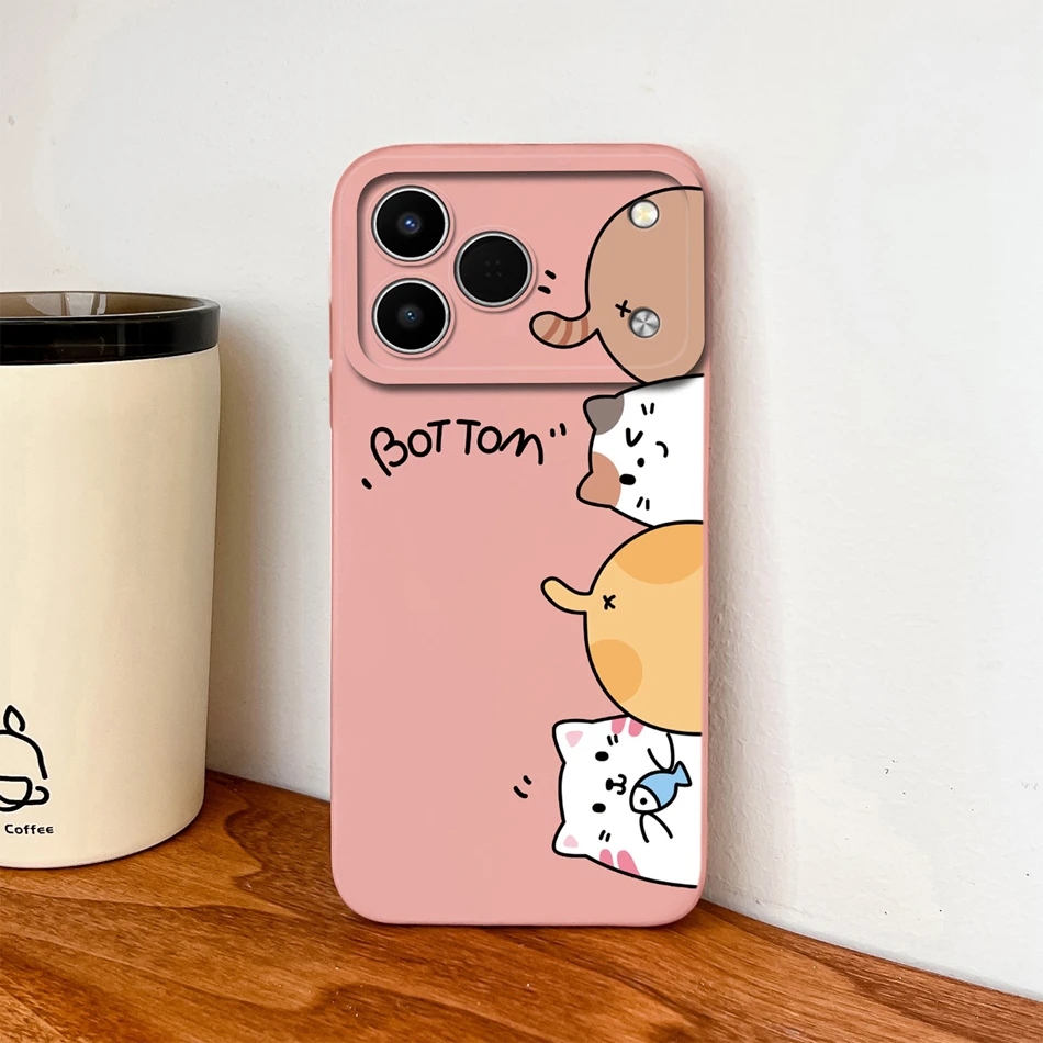 Funny Cartoon Animals Lens Protection Soft Liquid Silicone Back Cover Case