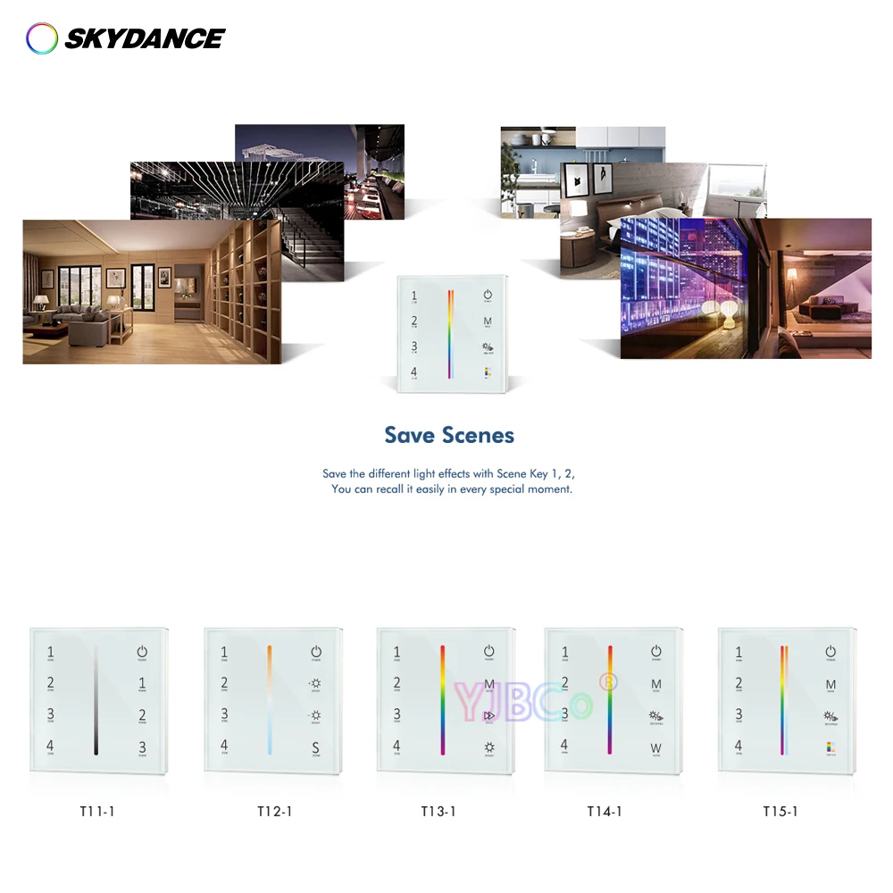 Wall Mounted 86 Type Touch Panel 2.4G Wireless DMX512 Master Single Color CCT RGB RGBW RGBCCT LED Strip RF Remote Dimmer Switch lixada ism dmx512 wireless led lighting