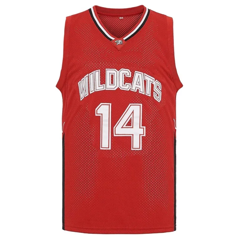 Basketball Jersey Sports Shirt Movie Wildcats High School Troy Bolton Cosplay Mens Halloween Party Costumes